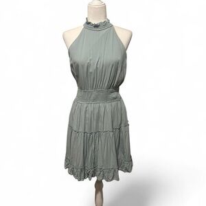 Elegant blueish Gray Halter Dress